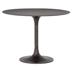 Mona Mid Century Antique Rustic Metal Tulip Dining Table - 42&quot;W