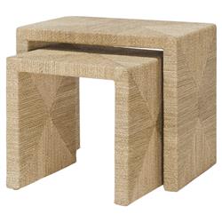 Palecek Woodside Natural Seagrass Rope Nesting Tables - Pair