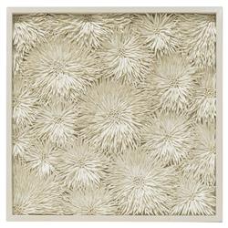 Palecek Dandelion White-Ivory Floral &amp; Botanical Acrylic Frame Mixed Media