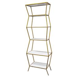 Astro White Enamel Antique Gold Etagere