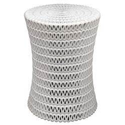 Pipa Ribboned White Resin End Table