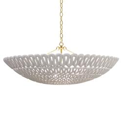 Pipa Modern Frost White Brass Hardware Ribbon Bowl Chandelier