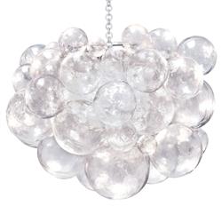 Muriel Clear Resin Bubbled Silver Chain Chandelier