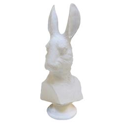 Modern Classic Fiver Rabbit White Animal Bust|