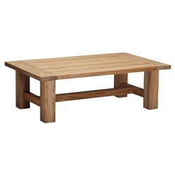 Croquet Coastal Natural Teak Rectangular Outdoor Coffee Table