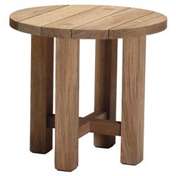 Croquet Coastal Natural Teak Round Outdoor Side End Table