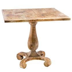 Antique Oak French Country Distressed Bistro Table- 33"W