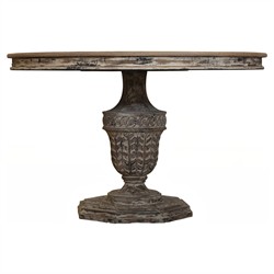 Comte French Country Wood Round Pedestal Dining Table - 51"W