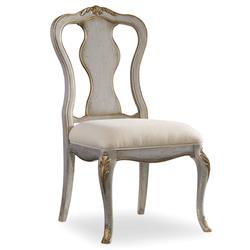 Babel French Country Grey Wood Gold Accent Dining Side Chair