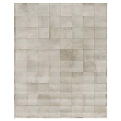 Natural Hide Modern Classic Square Pattern Beige Grey Rug - 5x8