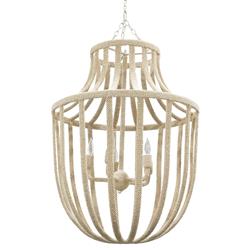 Palecek Paloma Coastal Beach White Coco Beaded Chandelier