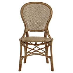 Lydia French Country Brown Rattan Dining Chair
