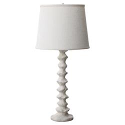 Clyde French Country Fabric Shade White Resin Table Lamp