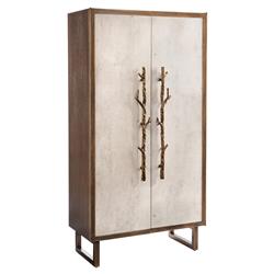 John-Richard Hallwood Rustic Lodge Golden Oak Case Branch Handle Wardrobe