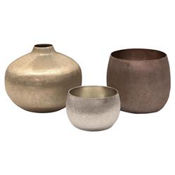 John-Richard Modern Classic Set Of Three Mink Medley Artisan Vase