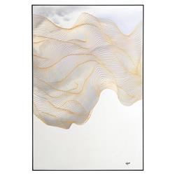 John-Richard Alger Ascend Gold White-Ivory Abstract Silver Frame Mixed Media