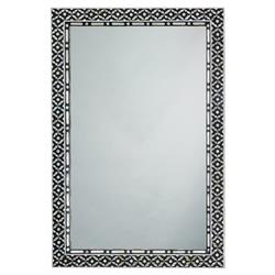 Hope Modern Classic Rectangular Black Ivory Shell Wall Mounted Mirror