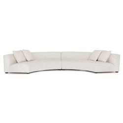 Zoe Modern White Performance Black Birch Wood 2 Piece Curved Sectional - 176&quot;Wx67&quot;D