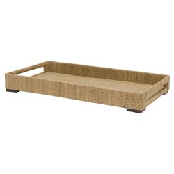 Palecek Woodside Coastal Woven Rope Rectangular Tray With Handles