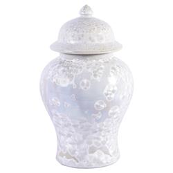Garlan French Country White Ceramic Decorative Temple Jar