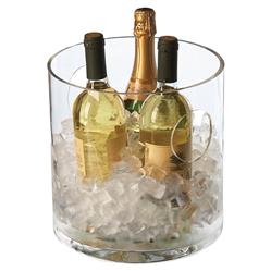 Flynn Modern Clear Glass Easy Carry Ice Bucket Cooler
