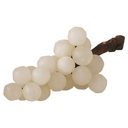 Jude Grapes Modern White Marble Alabaster Grapes Sculpture - Small