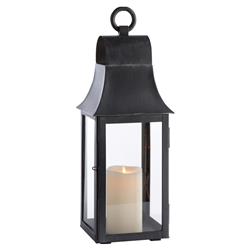 Elise French Country Washed Black Outdoor Lantern - Small
