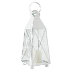 Callie French Country White Metal Outdoor Lantern - Small