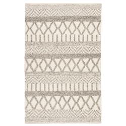 Scandinavia Dula Modern Ivory Grey Wool Striped Patterned Rug - 2'x3'|