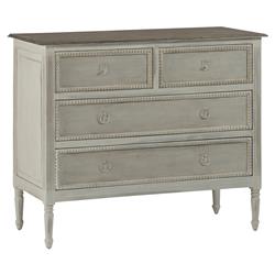 Caroline French Country Antique White Burlap Dresser