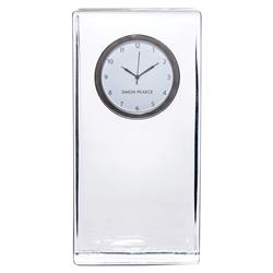 Simon Pearce Modern Classic Woodbury Tall Glass Table Clock