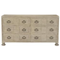 Sarabeth Modern French Brown Overlay 6 Drawer Wood Dresser
