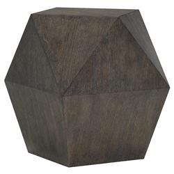 Landon Modern Masculine Charcoal Wood Geometric Side End Table