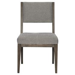 Landon Modern Masculine Grey Charcoal Brown Ash Wood Dining Side Chair