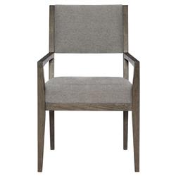 Landon Modern Masculine Grey Charcoal Brown Ash Wood Dining Arm Chair