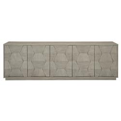 Landon Modern Masculine Grey Fancy Face Wood Media Cabinet