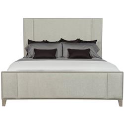 Landon Modern Masculine Beige Upholstered Panel Grey Wood Bed - King