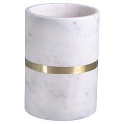 Christabel Modern Classic Gold Banded White Marble Wine Cooler