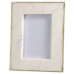Estelle Modern Classic Gold Edge White Marble Picture Frame - 4x6