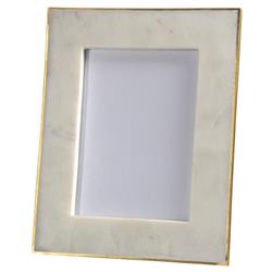 Ranma Modern Classic White Marble Brass Photo Frame - 5x7