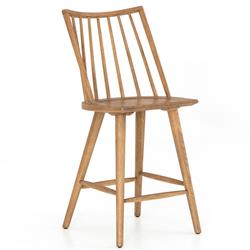 Lara Rustic Lodge Brown Oak Windsor Counter Stool