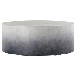 Asher Modern Classic Indigo Ombre Concrete Round Outdoor Coffee Table - Large