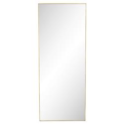 Ian Modern Slim Gold Stainless Steel Border Rectangular Floor Mirror