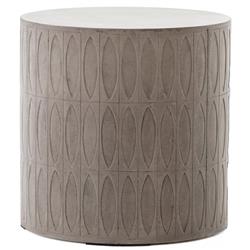 Jeremy Modern Classic Grey Concrete Round Outdoor Drum End Table