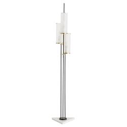 Stefan White Marble 3 Light Frosted Glass Iron Floor Lamp