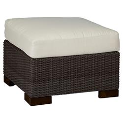 Club Woven Coastal Beach Brown Walnut Outdoor Ottoman
