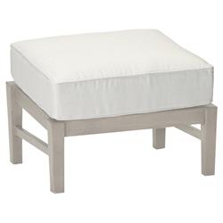 Croquet Aluminum White Cushion Oyster Outdoor Ottoman