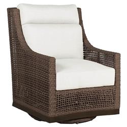 Peninsula Coastal Dark Brown Wicker Outdoor Swivel Glider Chair