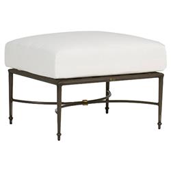 Roma Modern White Cushion Outdoor Ottoman