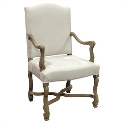 Dafny French Country Empire Camel Back Dining Arm Chair | Kathy